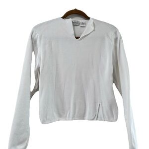 Amore White Knitting Top V-neck White